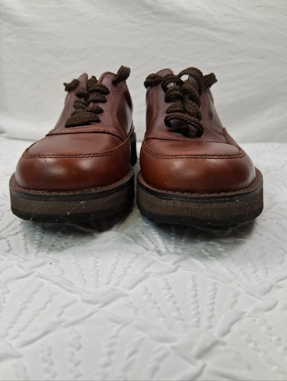 Whitefish Bay Men's Brown Leather Lace-Up Slip-On Comfort Loafers Retro Casual